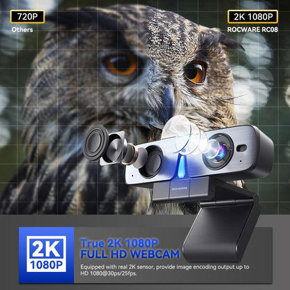 RC08 All-in-One 1080p-Webcam mit Lautsprecher und Mikrofon